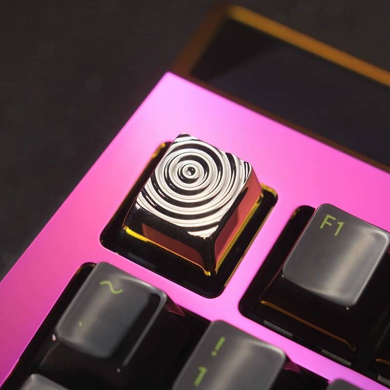 YMDK Matrix Water Droplet Personalized Keycaps Zinc Aluminum Alloy Metal Grain Key Caps Novel Cool for MX Mechanical Keyboard