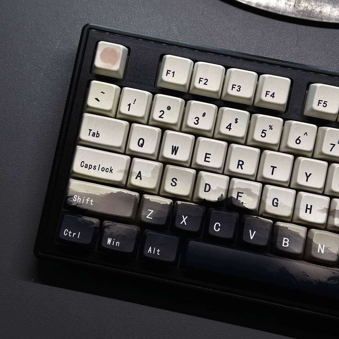 YMDK Shadow Theme Keycaps Creative Novel MDA Profile Key Cap PBT Dye Sub 130 keys for MX Mechanical Keyboard