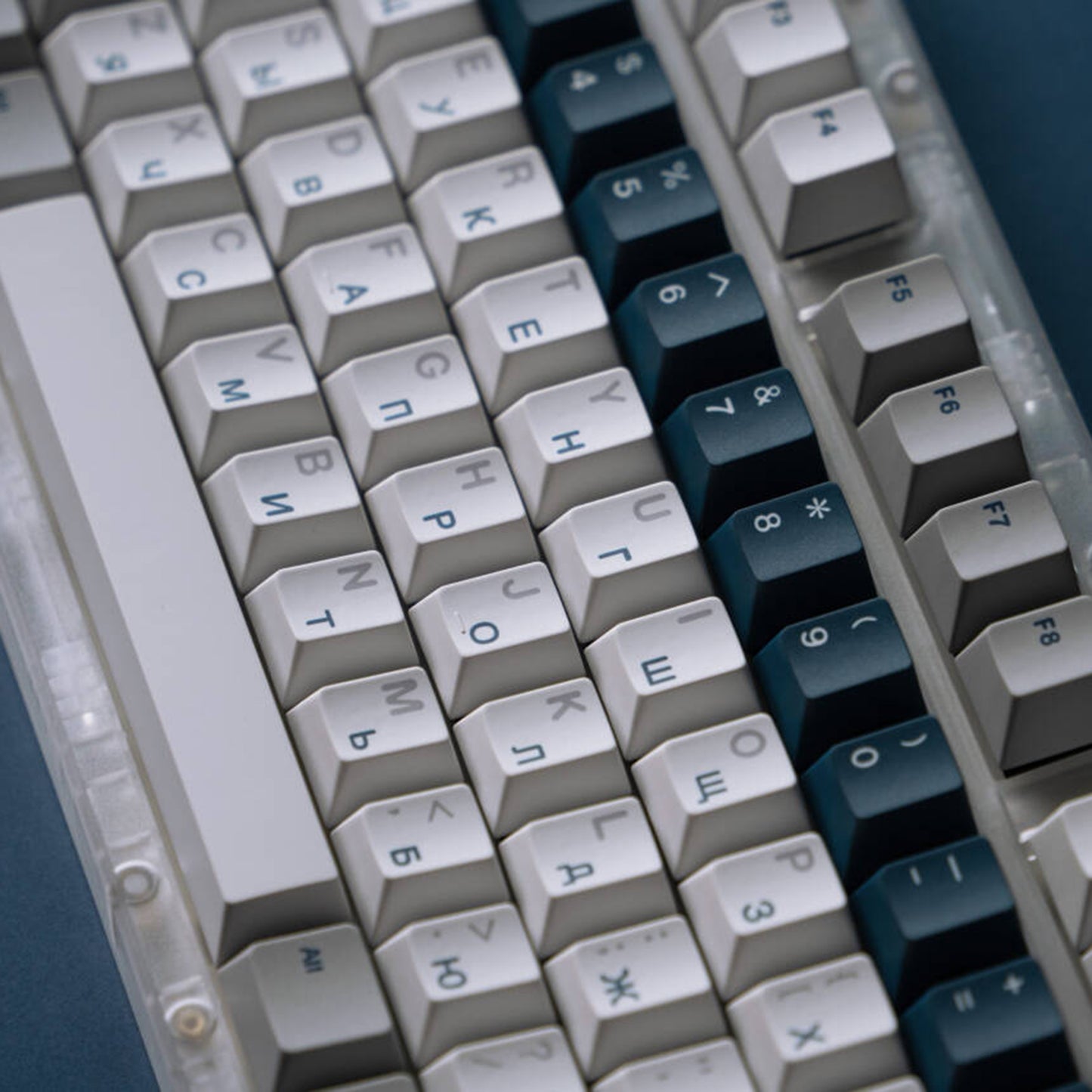 YMDK Prussian Blue Theme Full Set Keycaps 176 Keys Russian PBT Dye Sub Cherry Profile Keycap for Mechanical Keyboard