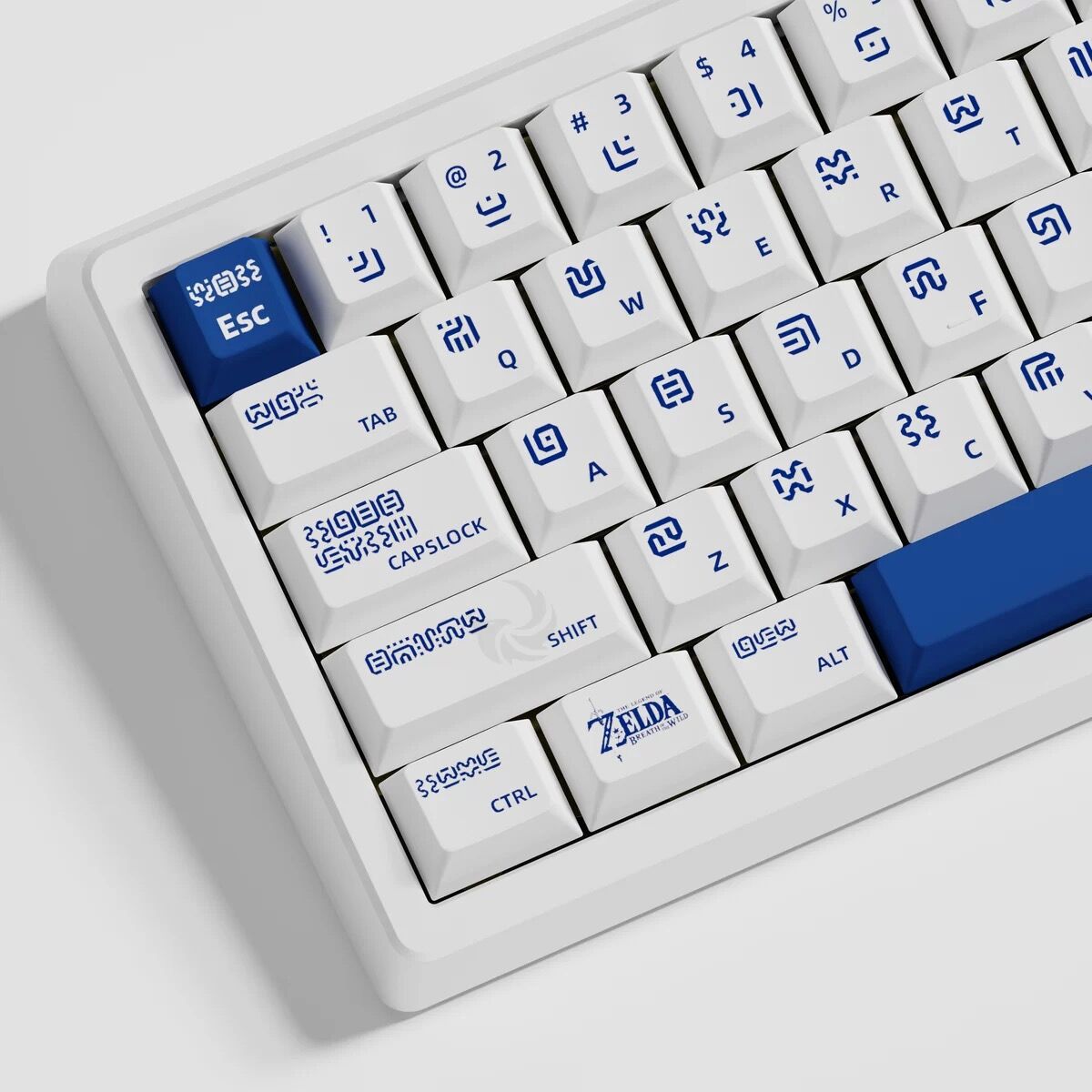 YMDK Legend Theme 125 Keys Blue and Green PBT Dye Sublimation Cherry Profile for Mechanical keyboard