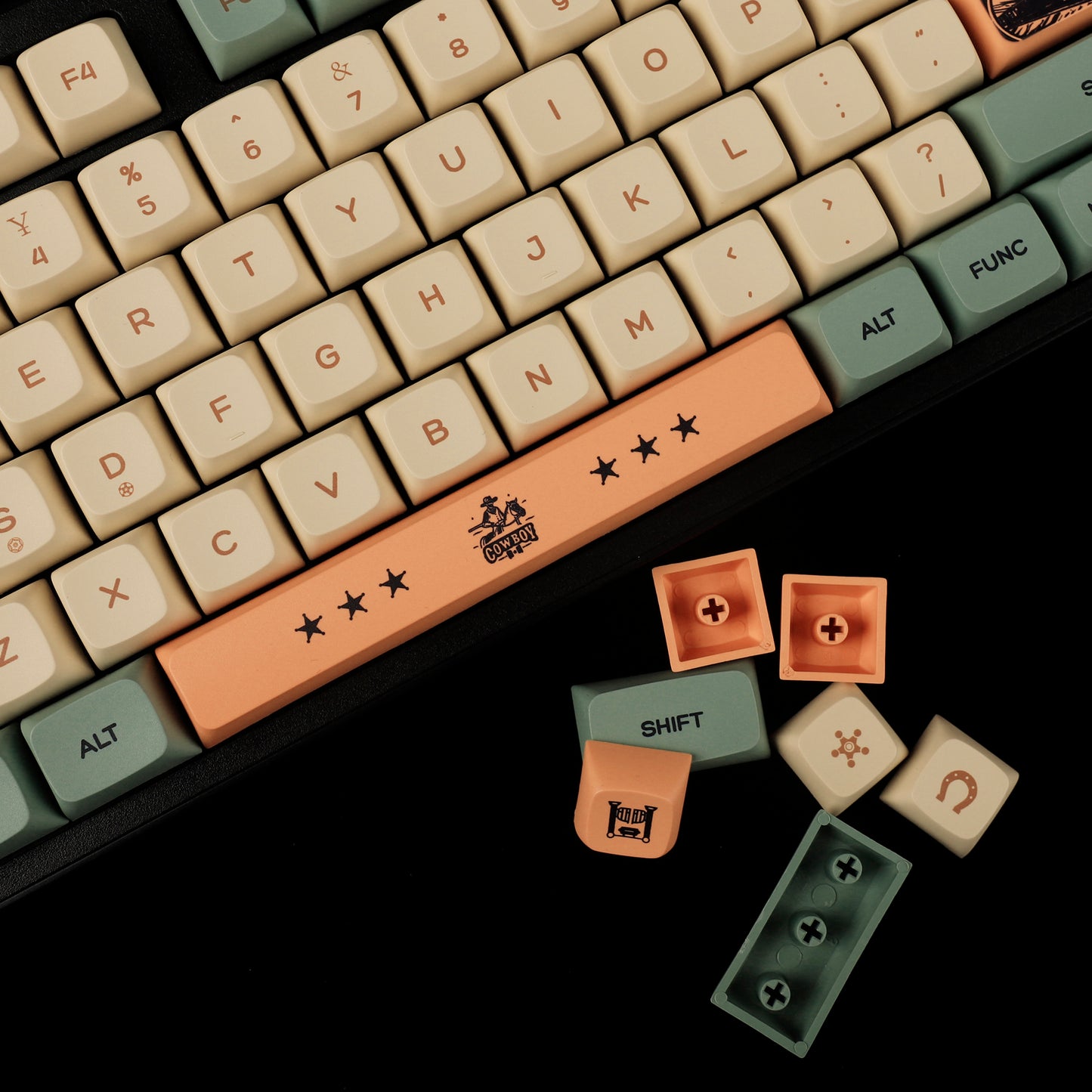 YMDK Cowboys 136 Keycaps(ZDA Profile XDA v2 Dye Sub PBT For 104 TKL 60% 96 84 68 64)