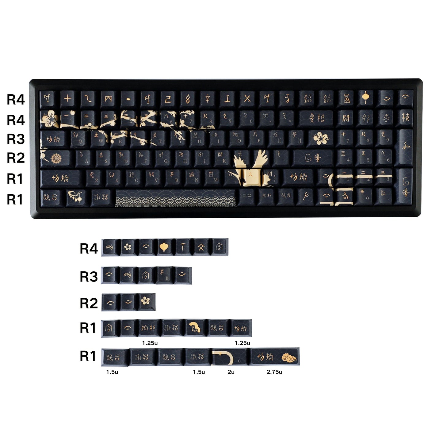 YMDK Dawn of the Other Shore Theme Keycaps Full Set 128 Keys PBT Dye Sub Cherry Profile Keycap for MX Mechanical Keyboard