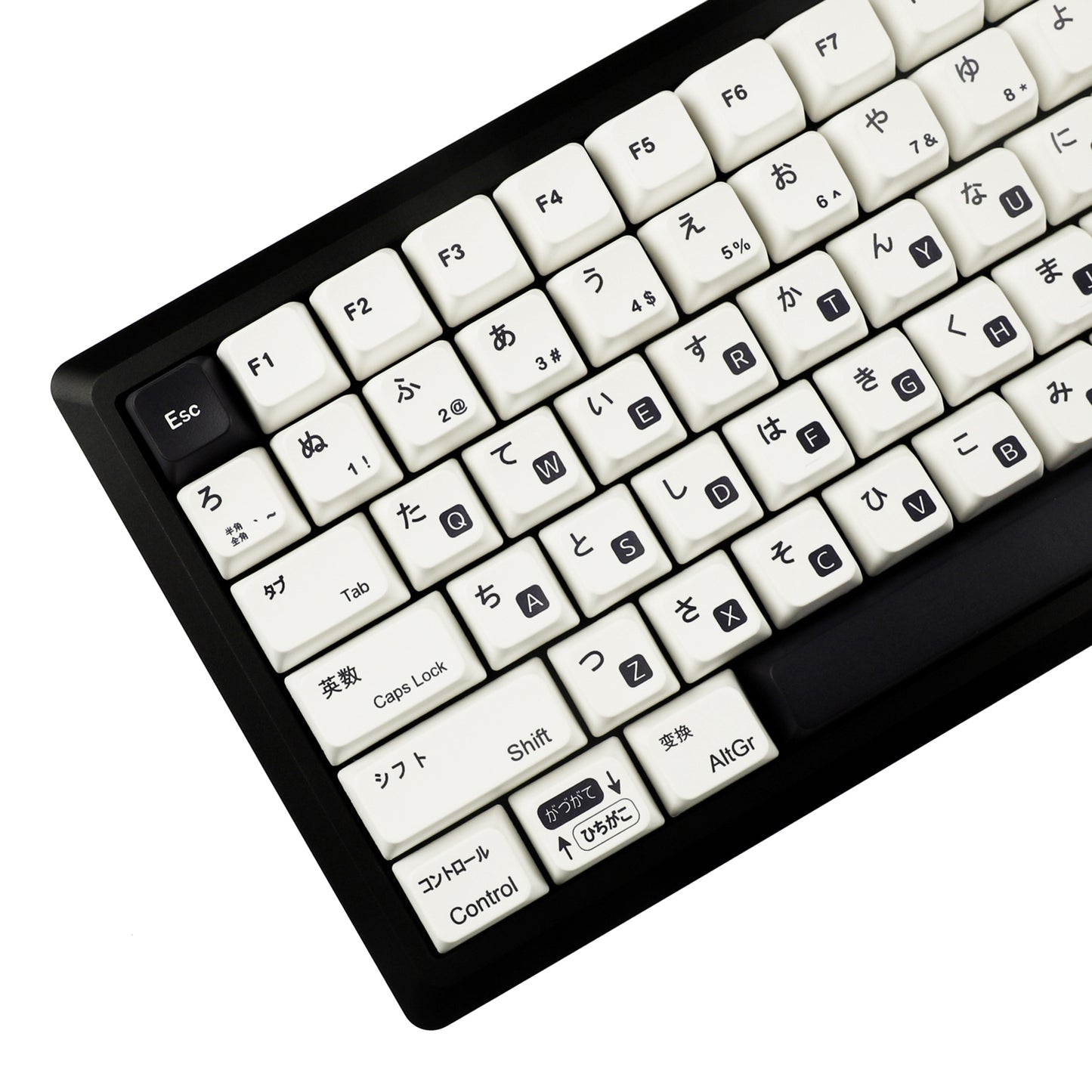 YMDK Black White Dye Sub Japanese Keycaps(MDA Profile PBT )