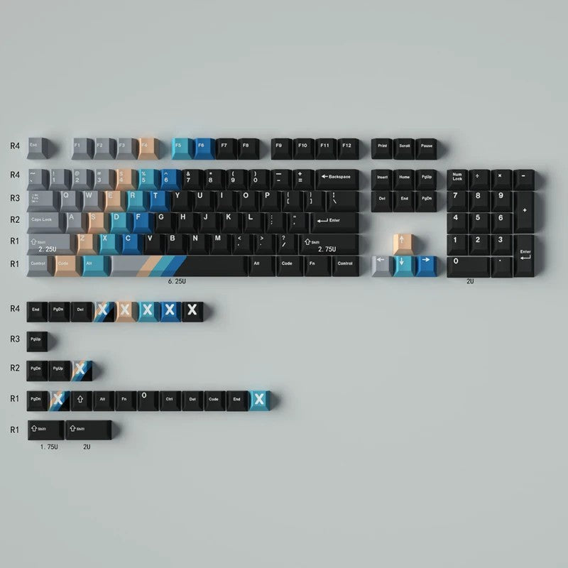 YMDK 1988 Gradient 129 keys Cherry Profile Keycaps Gaming Keyboard PBT For MX Switch Mechanical Keyboard
