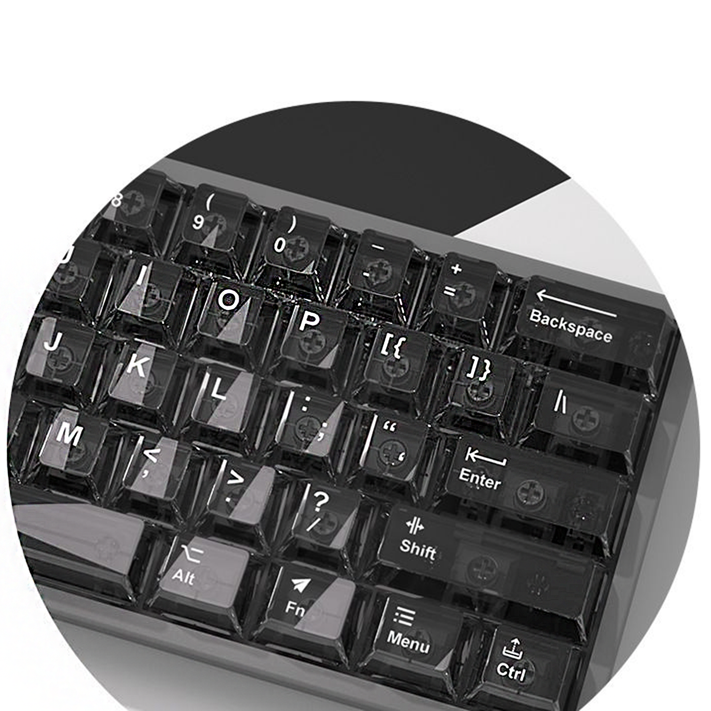 YMDK PBT+PC Transparent Keycaps Cherry Profile Shine Through Top Print Dye Sublimation Keycap for MX 61/64/68/84/87/100/104/108 MX Mechanical Keyboard