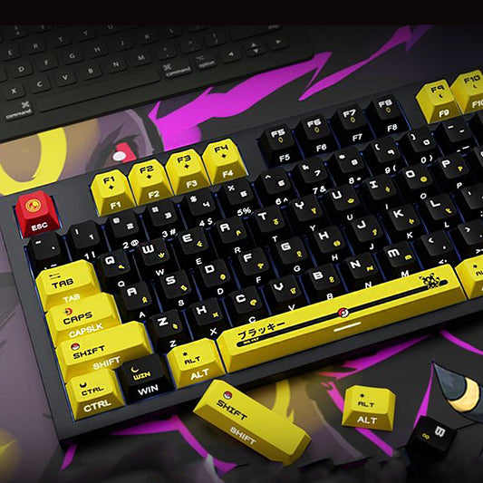 YMDK Elf Baby Theme Keycaps 124 Keys Side-lit Top Print Five-side Dye Sub PBT Cherry Profile Custom keycap for 61/68/84/87/98/104/108 MX Mechanical Keyboard