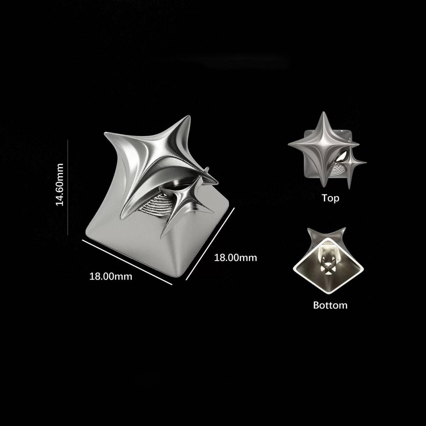 YMDK Cosmic Era Star Personalized Keycaps Cool Novel Homemade Metal Key Cap Creative Esc Key for Mechanical Keyboard