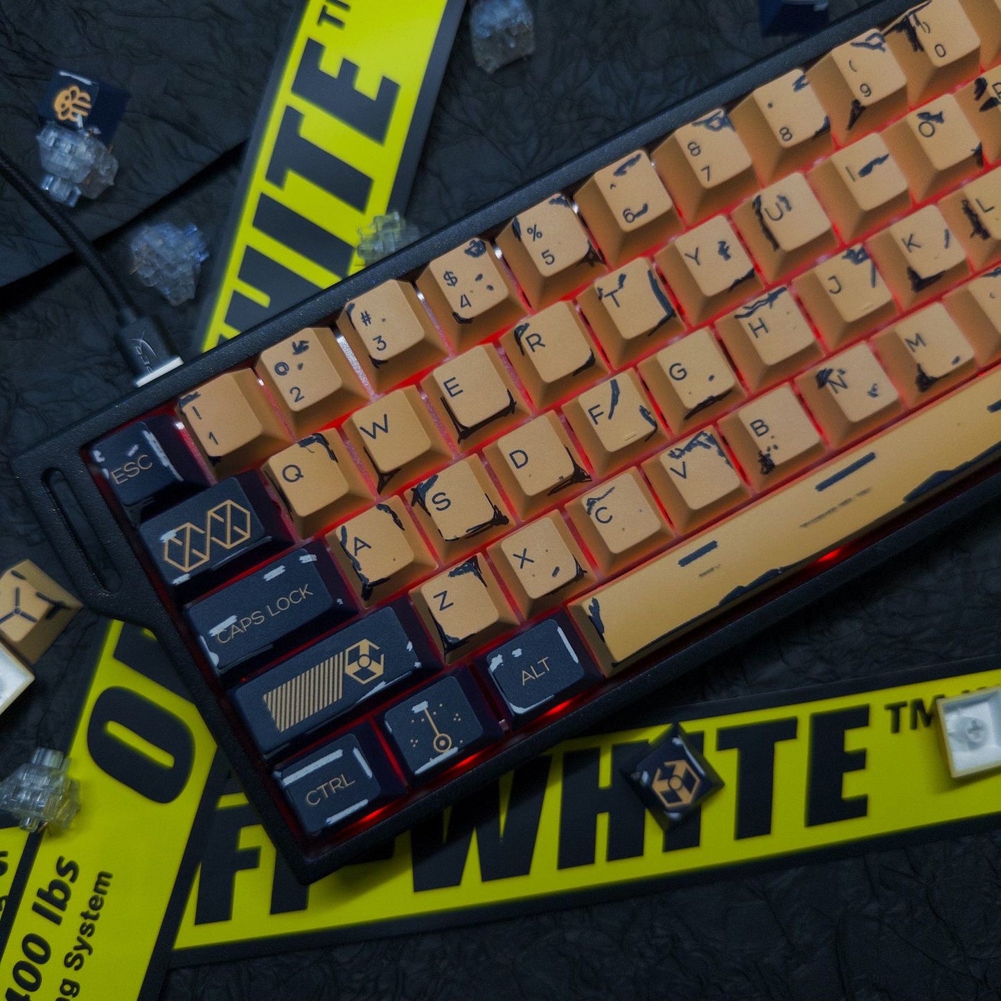 YMDK Old DreamWorks Theme 126 keys Keycaps Retro Style Cherry Profile PBT Dye Sub for Mechanical Keyboard 65/75/87/98/100/104