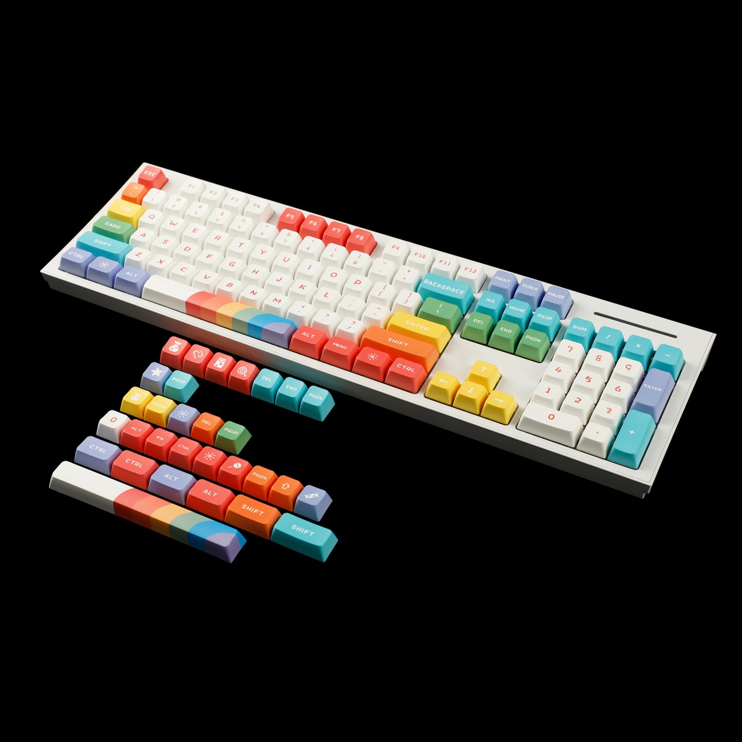 YMDK Rainbow Theme 134 Keycaps(MDA Profile PBT)
