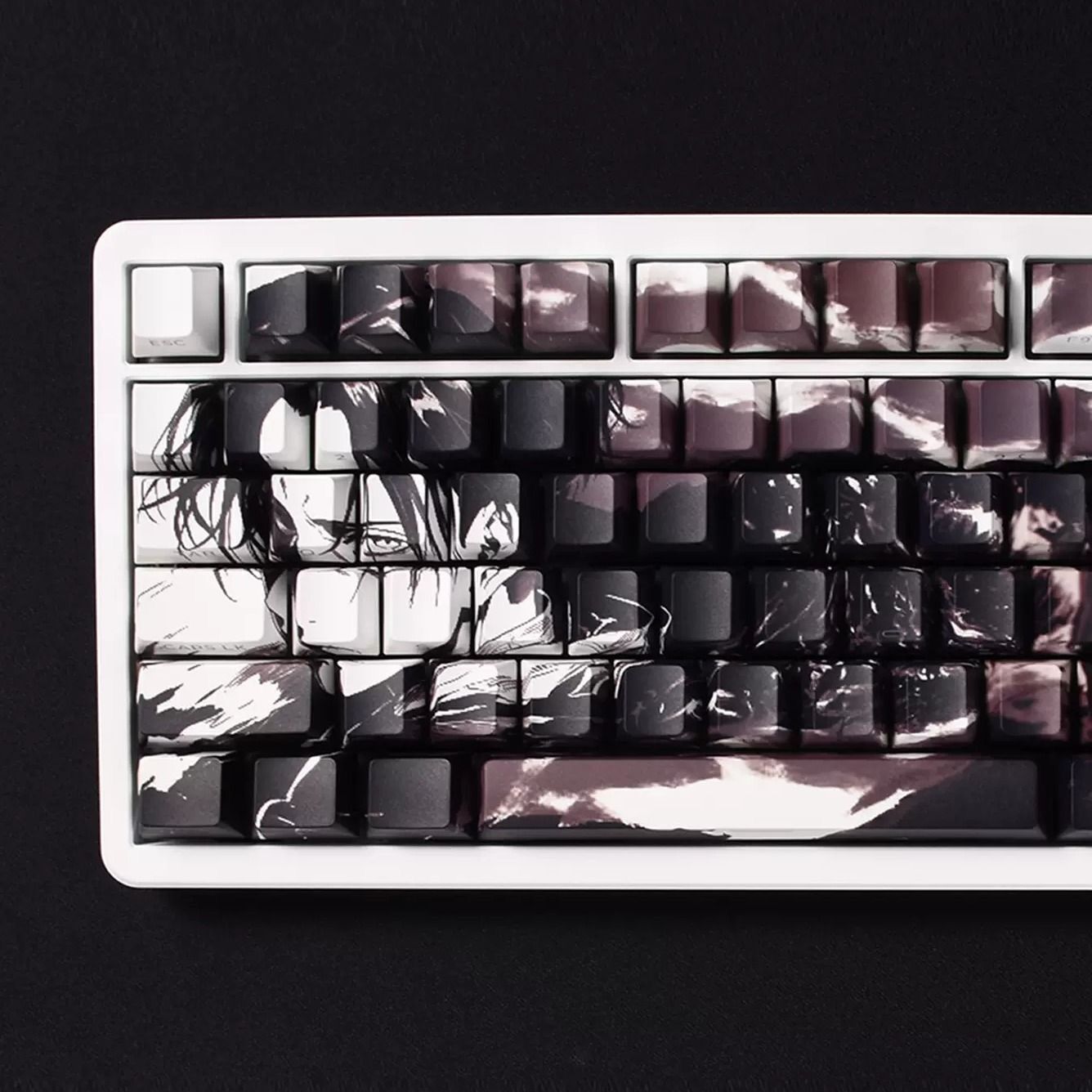 YMDK Captain Theme Keycaps 134 Keys Cherry Profile Side Print Sidelit PBT Dye Sublimation for Mechanical Keyboard
