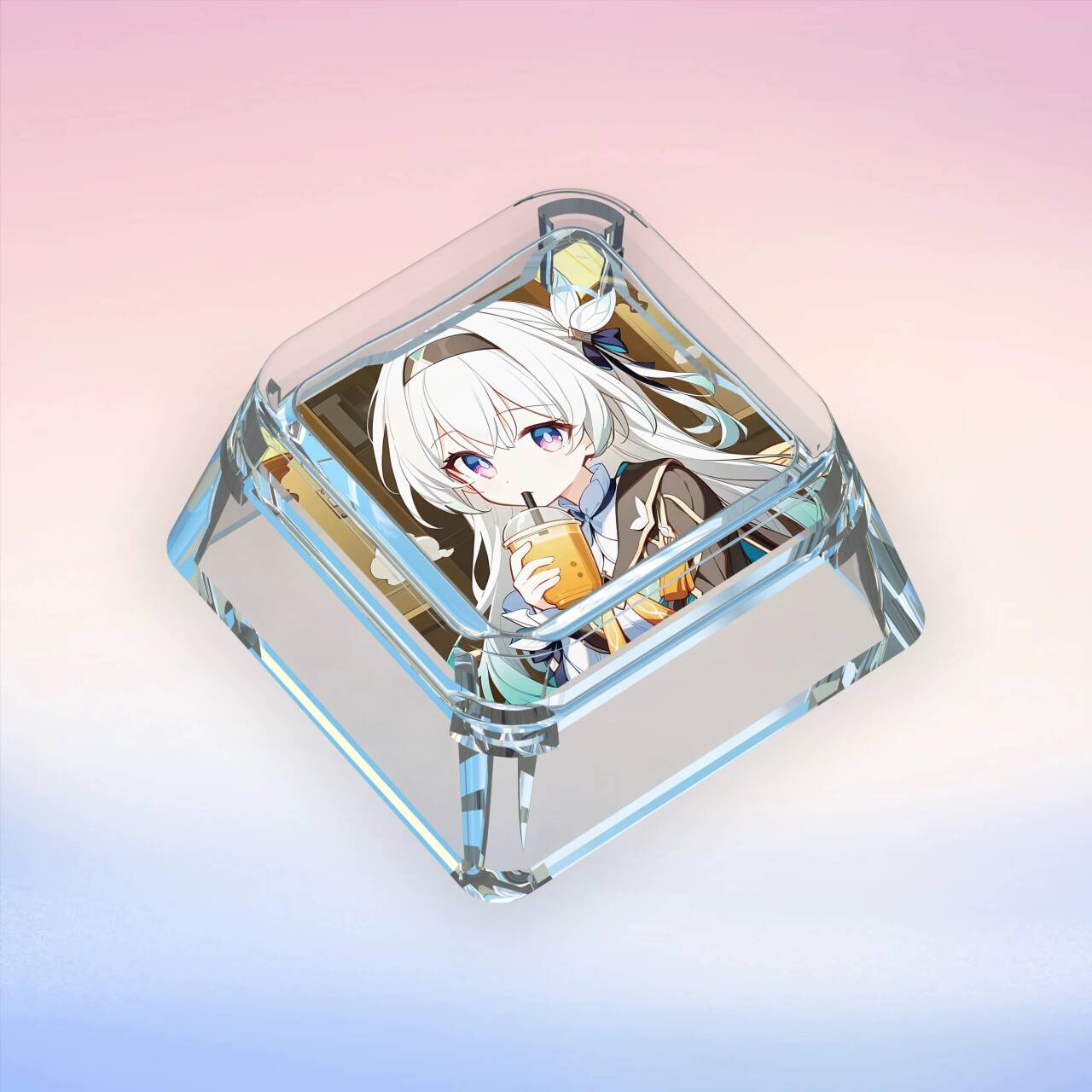 YMDK Firefly Theme Keycaps Cute Anime Two-dimensional Personality Keycap Single Light-transmitting PC Clip-on Key Caps for MX Mechanical Keyboard