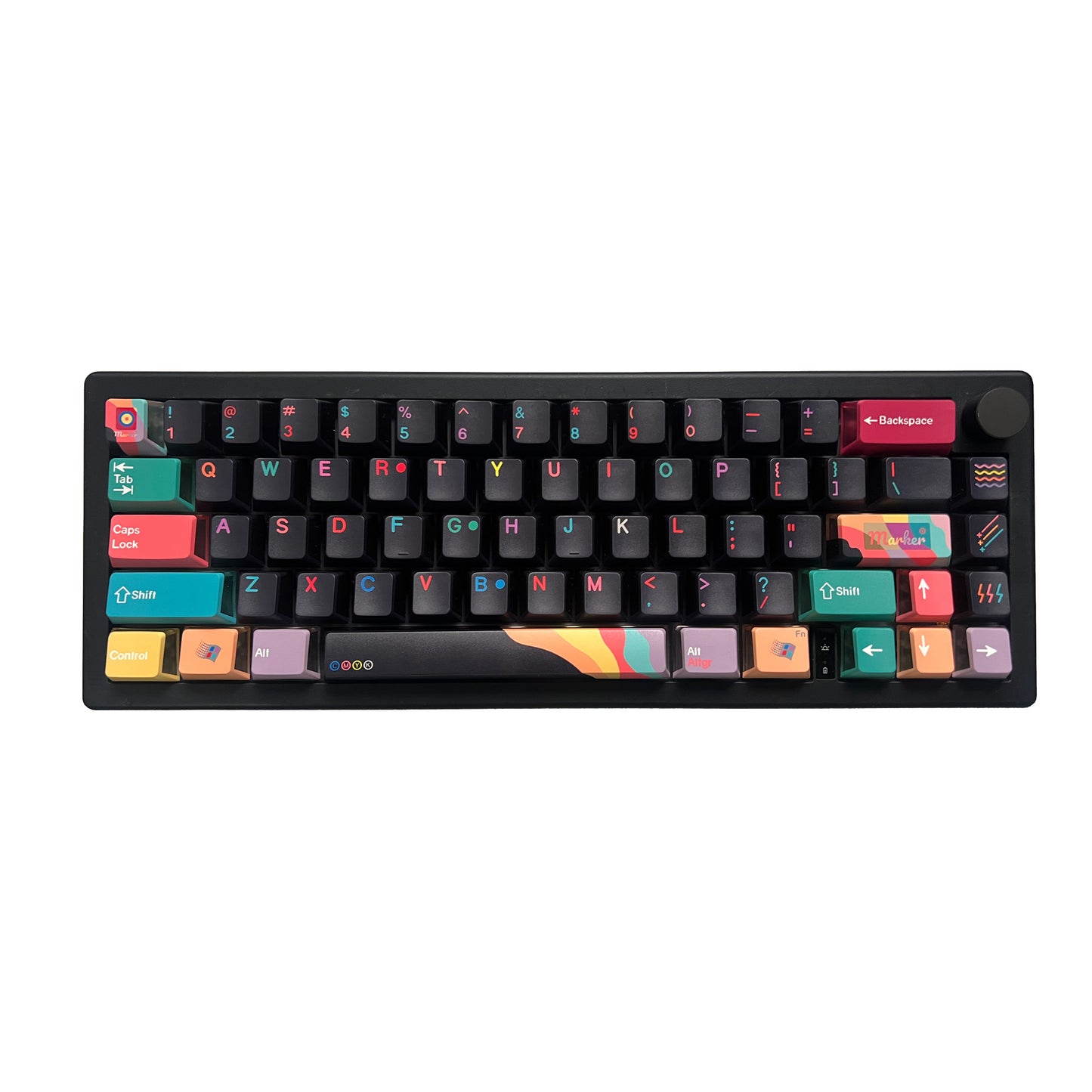 YMDK 134 Key Cherry Profile 3 Sides Shine Through Pudding Marker Theme Dye Sub PC+PBT Keycaps for MX Mechanical Keyboard