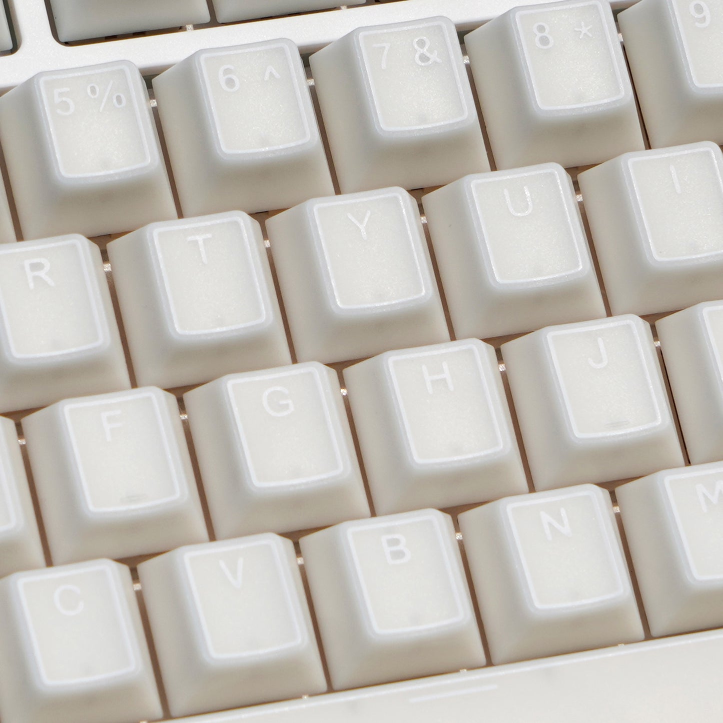 YMDK 142 keys Cherry Profile White Jade Top Print for 75/87/98/104/108 MX Mechanical Keyboard