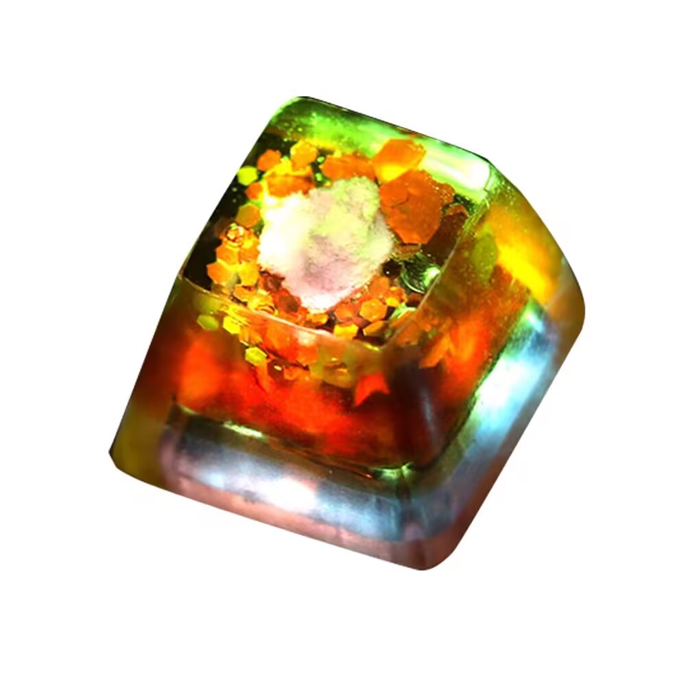 YMDK Sky Light-transmitting Personality Keycaps Clouds Stars Sunrise Sunset Keycap Cute Novel Handmade Creative key Caps for MX Mechanical Keyboard