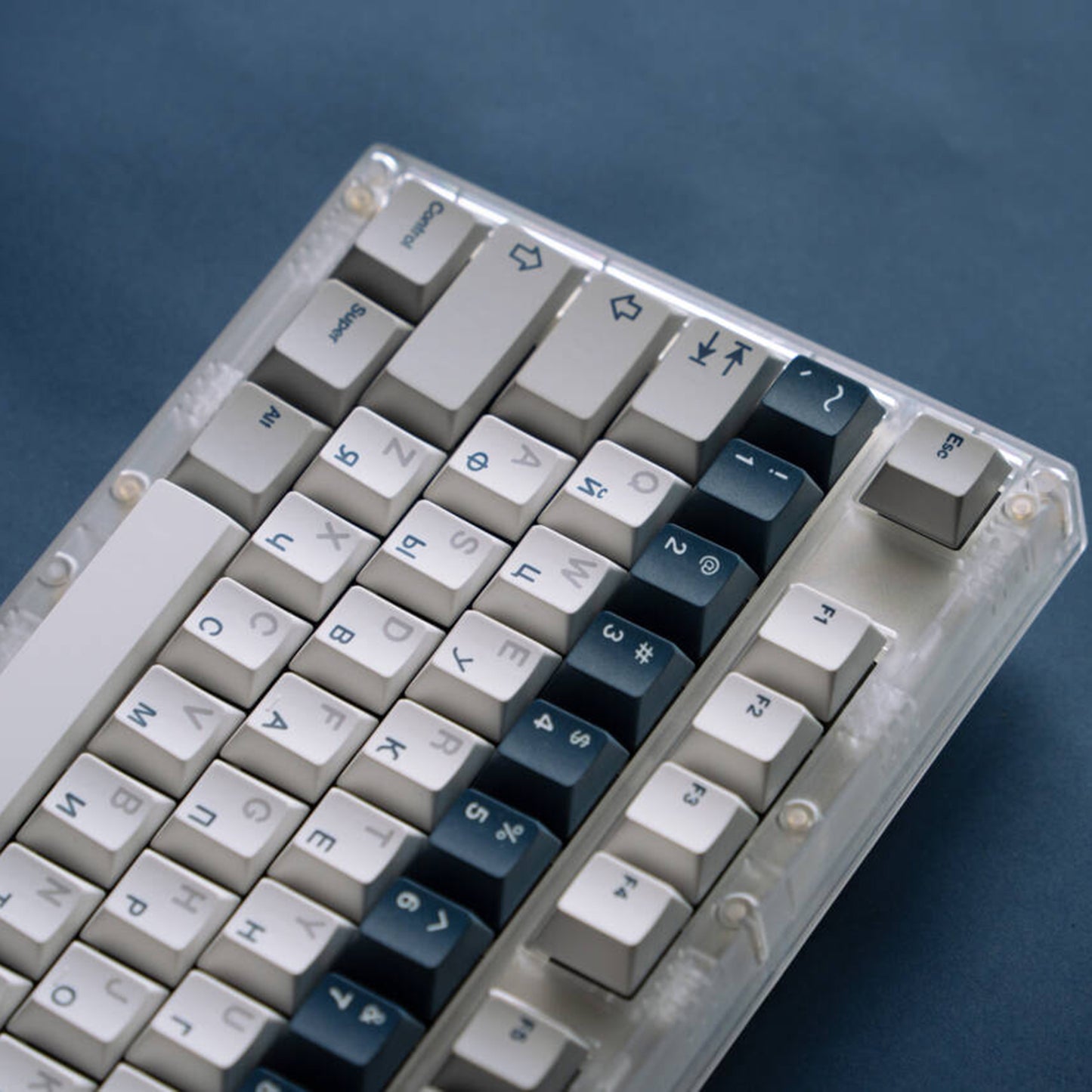 YMDK Prussian Blue Theme Full Set Keycaps 176 Keys Russian PBT Dye Sub Cherry Profile Keycap for Mechanical Keyboard