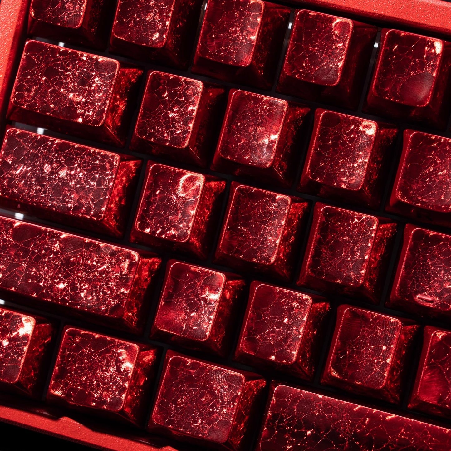 YMDK Frost keycaps Metal Texture Keyboard Caps 61 Keys PBT Dye Sub Cherry Profile Custom Side-lit Keycap for 60 Layout MX Mechanical Keyboards
