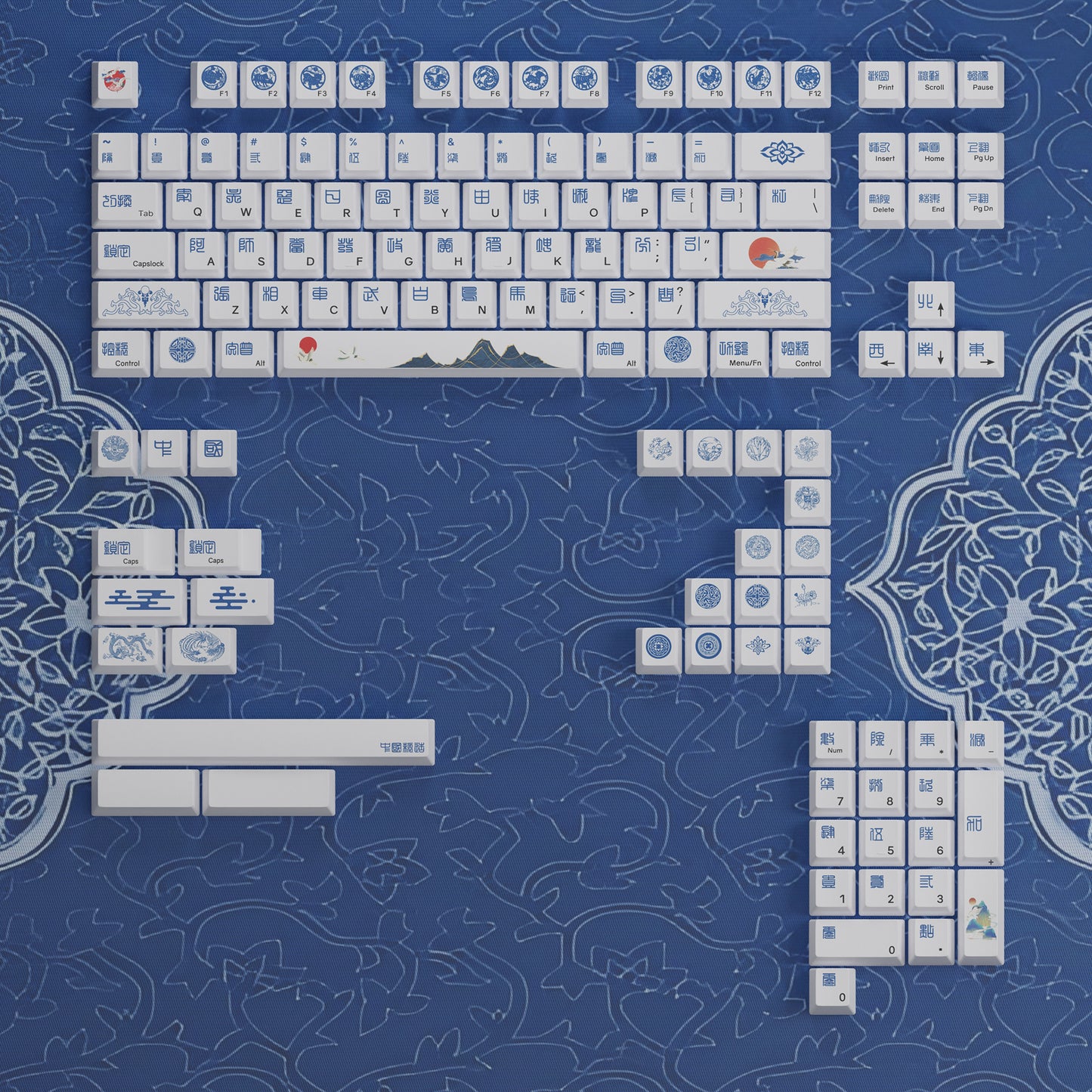 YMDK Zodiac Theme 131 Key PBT Keycap Cherry Profile Dye Sub Custom Keycaps for MX Mechanical Keyboards