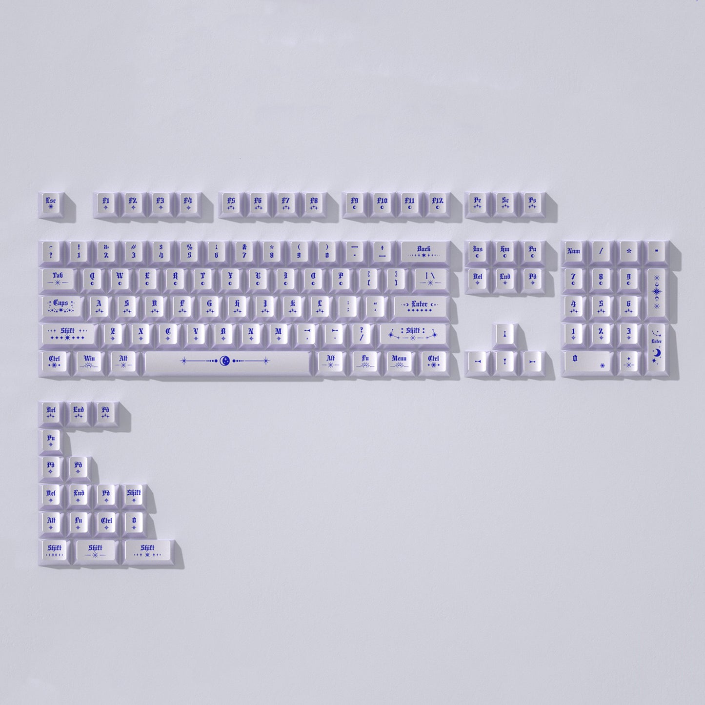 YMDK Magic Pearlescent Keycaps 121 Keys Top Print Cherry Profile Dye Sub Keycap PBT for MX Mechanical Keyboard 60 68 75 100 104 Layout