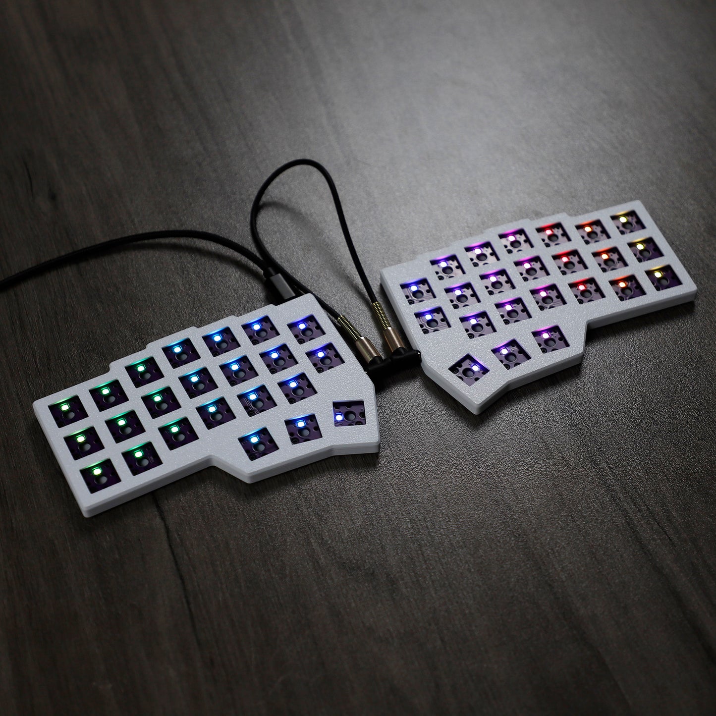 YMDK Low Profile Split Chocolate Keyboard Corne V4.1 Ergonomic 46 Keys Hotswappable 40% Layout 3D Print case RGB Vial Keyboard Kit