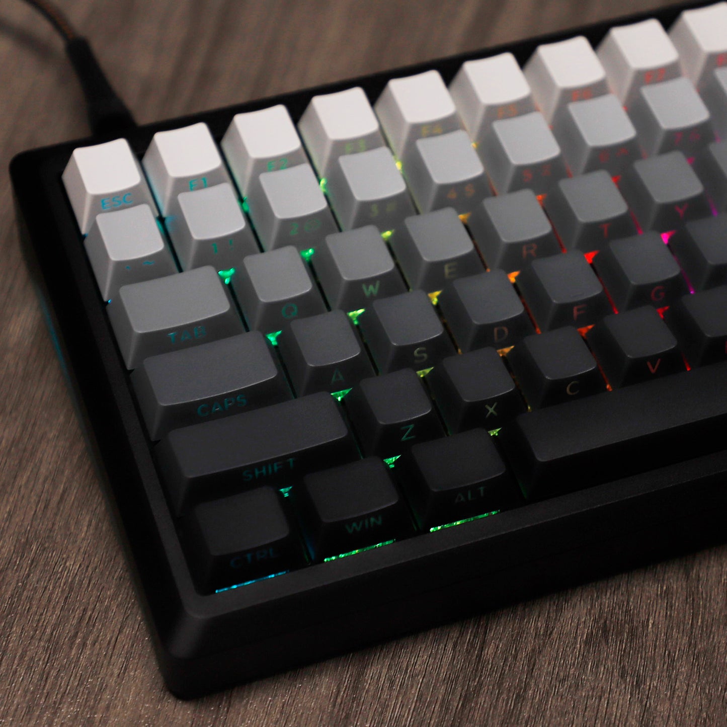 YMDK Gradient Series 133 Keys Cherry Profile PBT Double Shot Side-lit Shine Through Backlit For MX Mechanical Keyboard