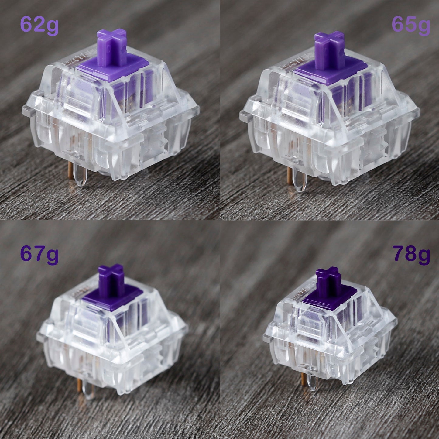 10-Pack Gateron Zealio V2 Purple Switch Tactile 62g 65g 67g 78g 5pin SMD RGB mx Stem Switch for Mechanical Keyboard