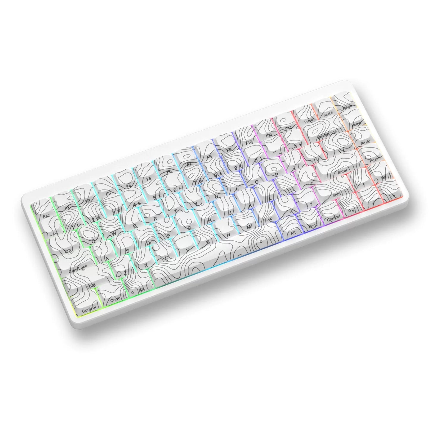 YMDK 131 Blcak Contour Lines Low Profile PBT Double Shot Keycaps for MX Mechanical Keyboards