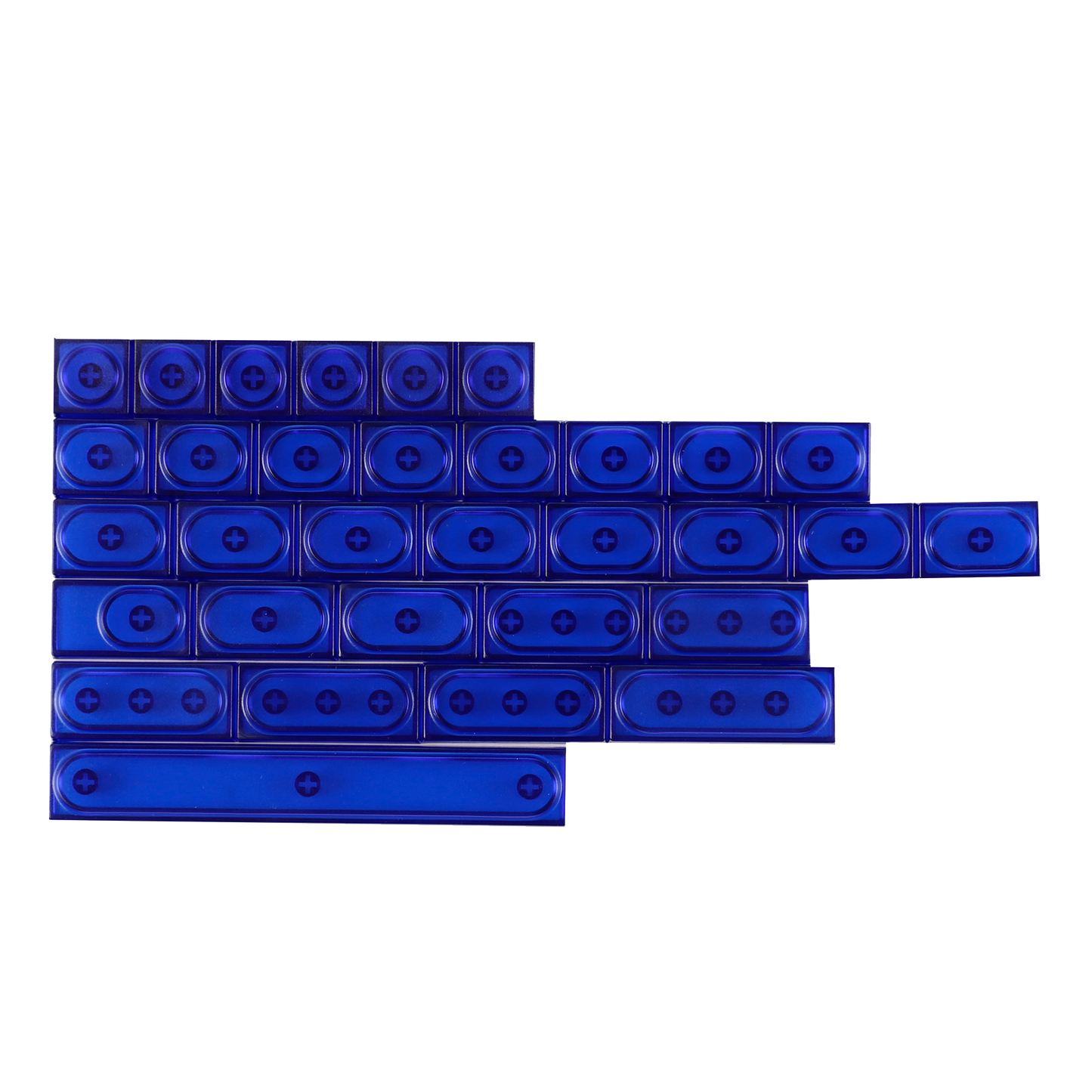 YMDK Blocks Keycap 32 Keys Modifiers Novelty Keys Keycaps Set Transparent Frosted Key Cap PC for MX Switches Mechanical Keyboard