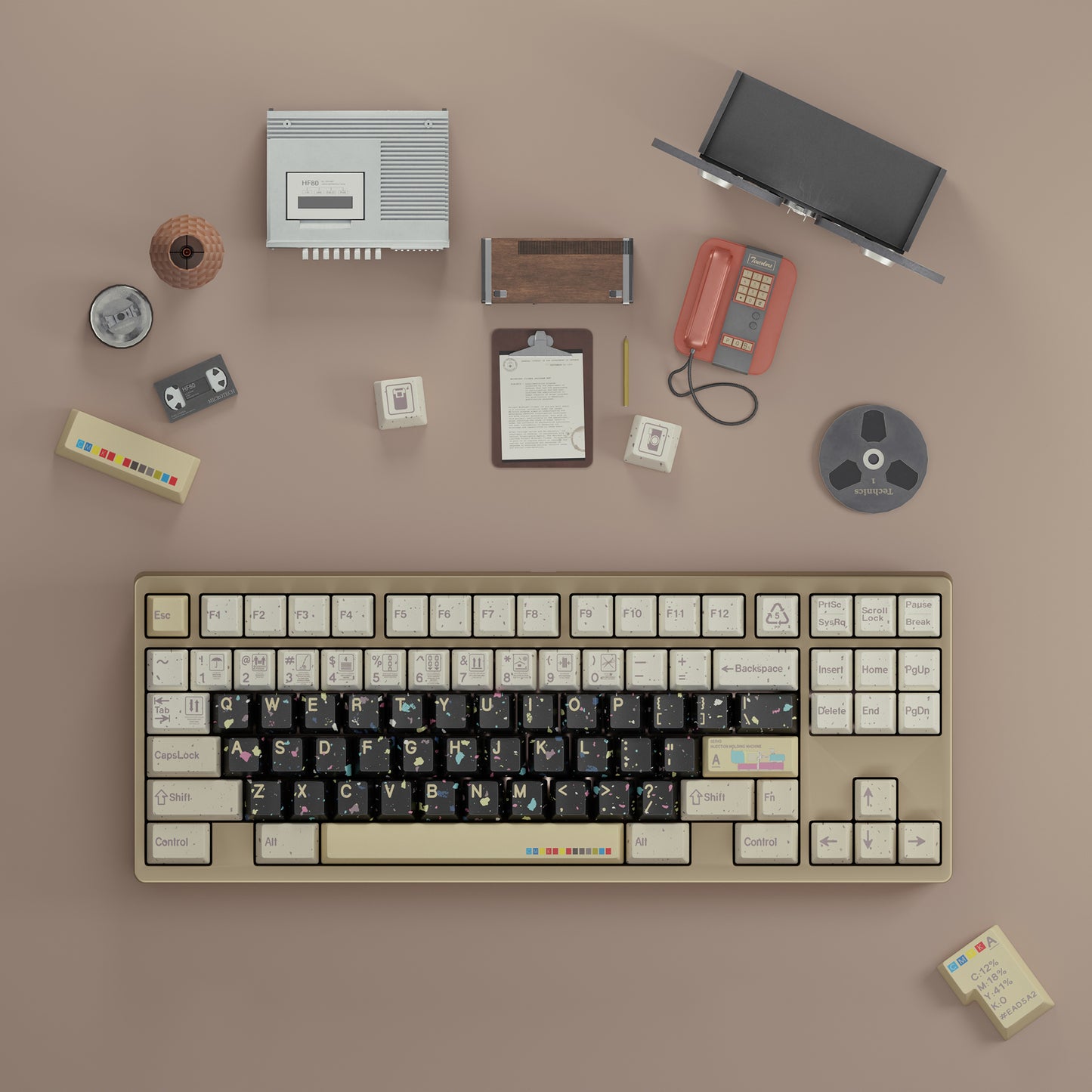 YMDK Industrial Injection Molded 141 Keys PBT Keycap Dye Sub Cherry Profile Colorful Design Custom Keycaps for MX Mechanical Keyboards