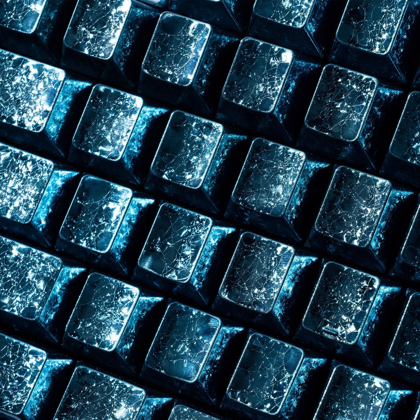 YMDK Frost keycaps Metal Texture Keyboard Caps 61 Keys PBT Dye Sub Cherry Profile Custom Side-lit Keycap for 60 Layout MX Mechanical Keyboards