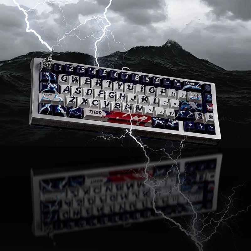 YMDK Lightning Theme Keycaps 142 Keys Cherry Profile PBT PC Material for Mechanical Keyboard