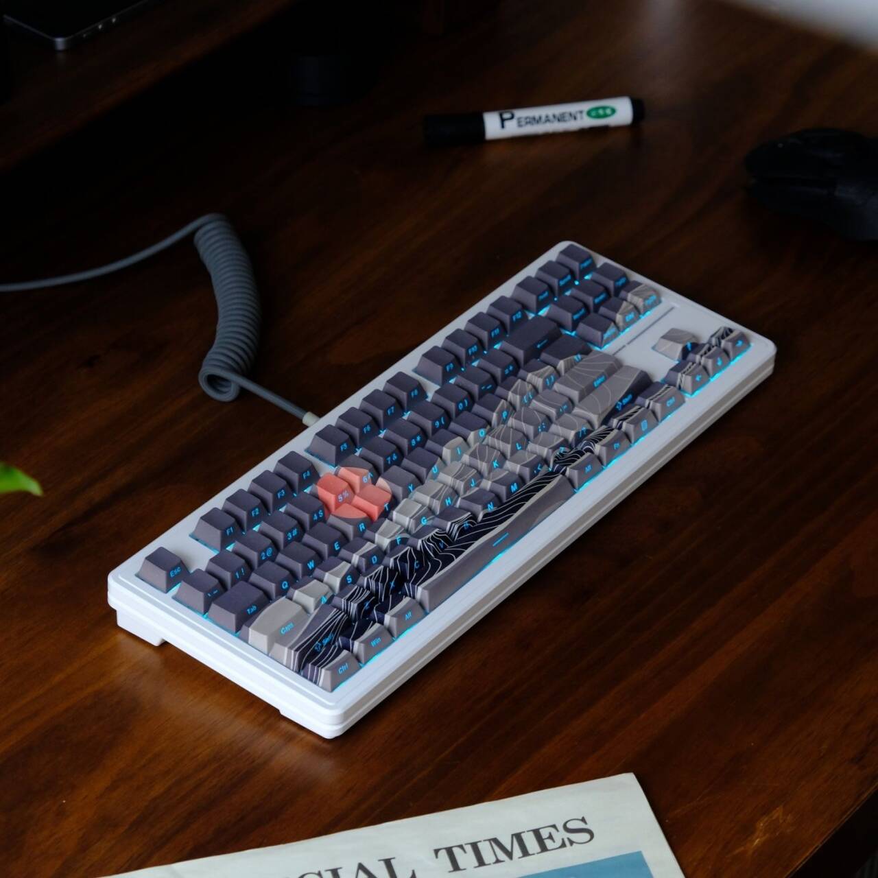 YMDK Mingyue Gaosheng Full Set Keycaps PBT Cherry Profile Side Print Translucent Keycap Dye Sub for MX Mechanical Keyboard