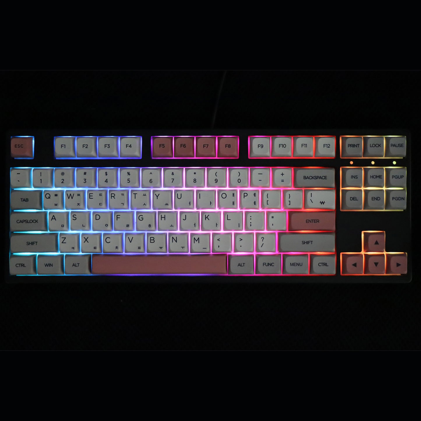 YMDK Retro 9009 XDA Profile 142 Key English Korean Dye Sub Custom DIY Keycaps for 75/87/98/104/108 MX Mechanical Keyboard