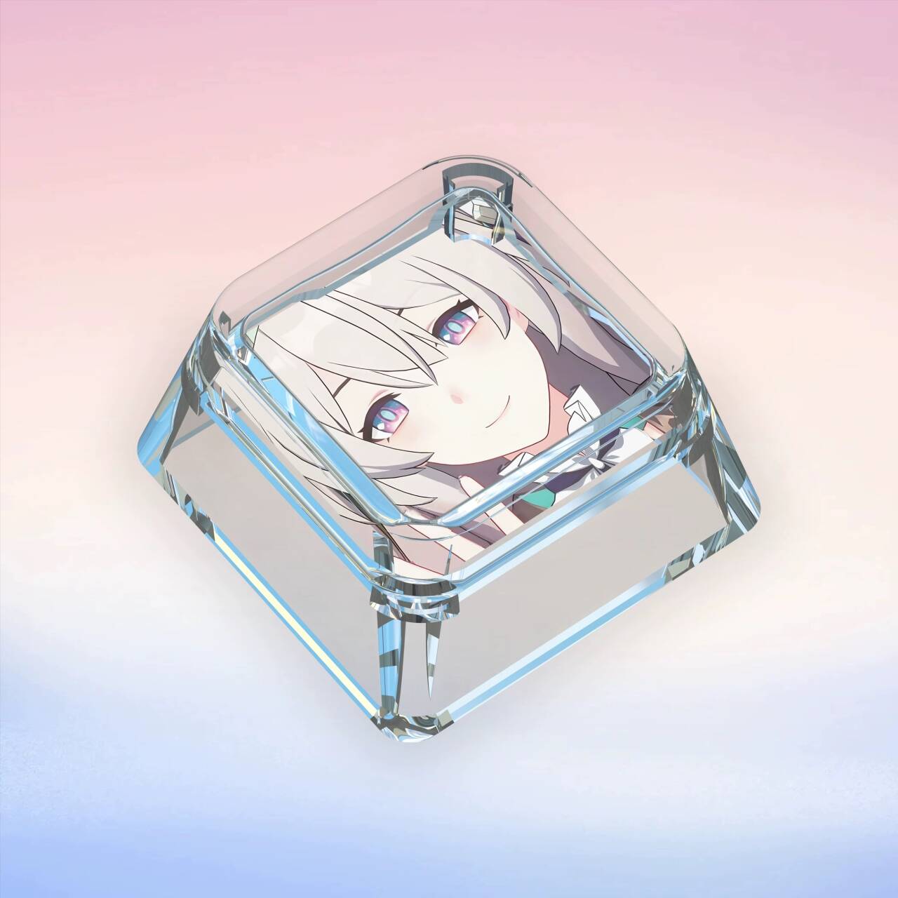 YMDK Firefly Theme Keycaps Cute Anime Two-dimensional Personality Keycap Single Light-transmitting PC Clip-on Key Caps for MX Mechanical Keyboard