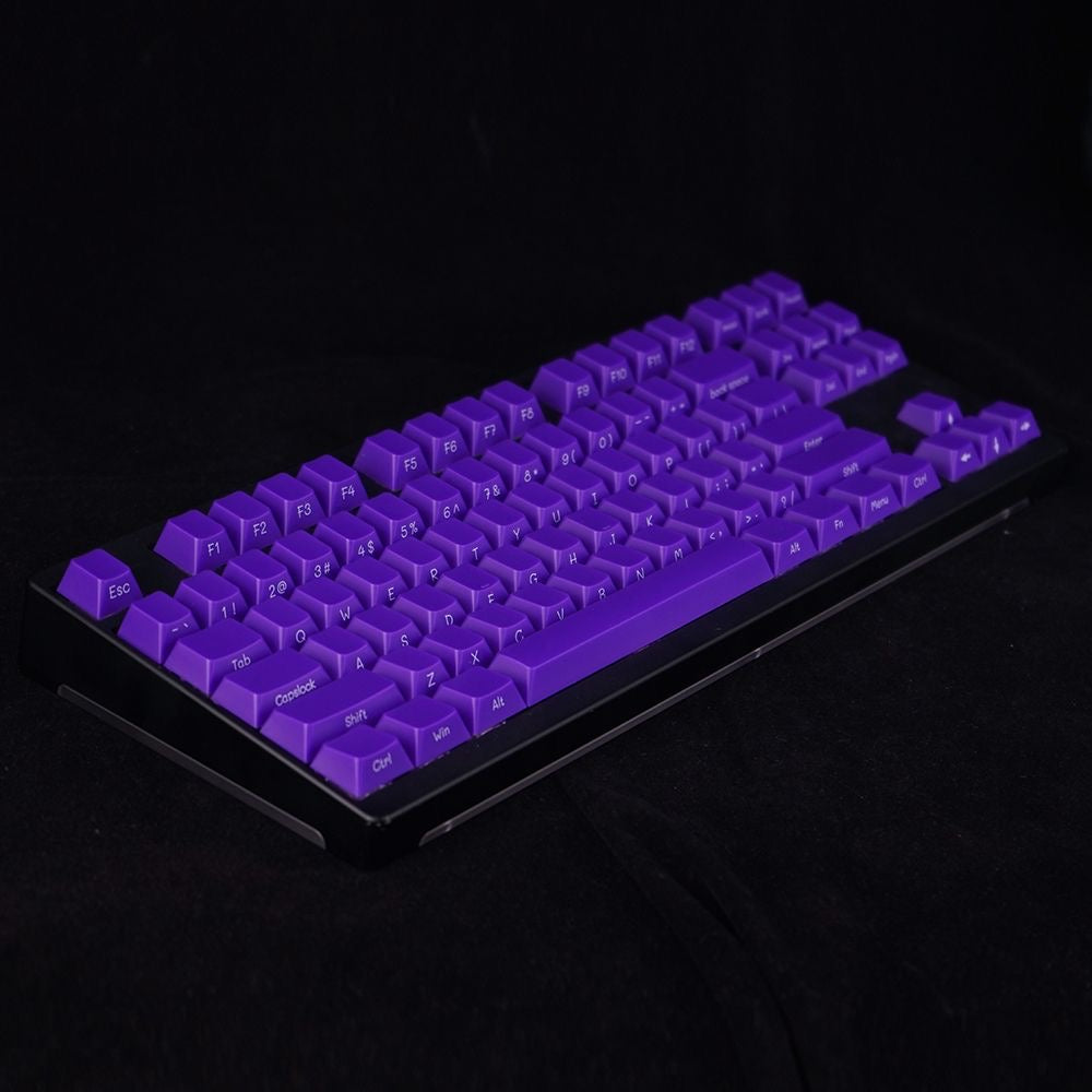 YMDK Pure Purple Sidelit Keycaps Full Set 125 Keys Cherry Profile Dye Sub Custom Keycap for MX Mechanical Keyboard