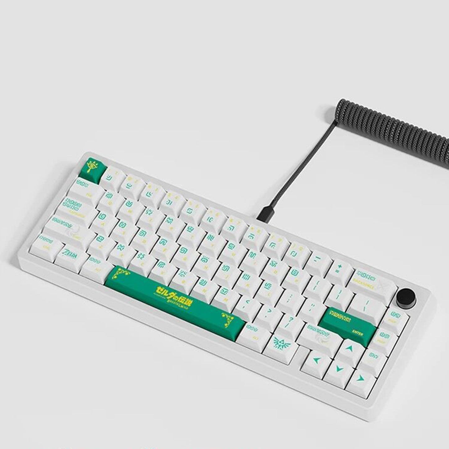 YMDK Legend Theme 125 Keys Blue and Green PBT Dye Sublimation Cherry Profile for Mechanical keyboard