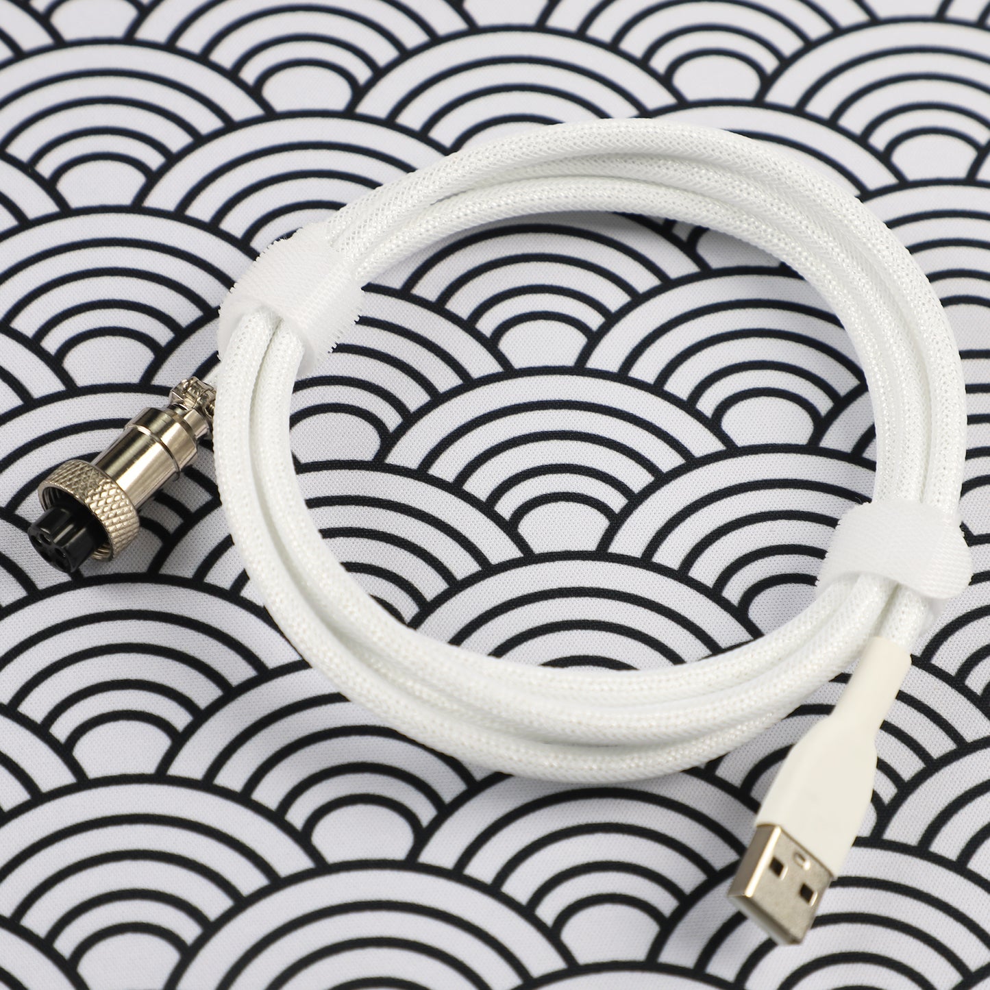 Type A to C Aviator Data Line 150cm Coiled Spring Braided Cable
