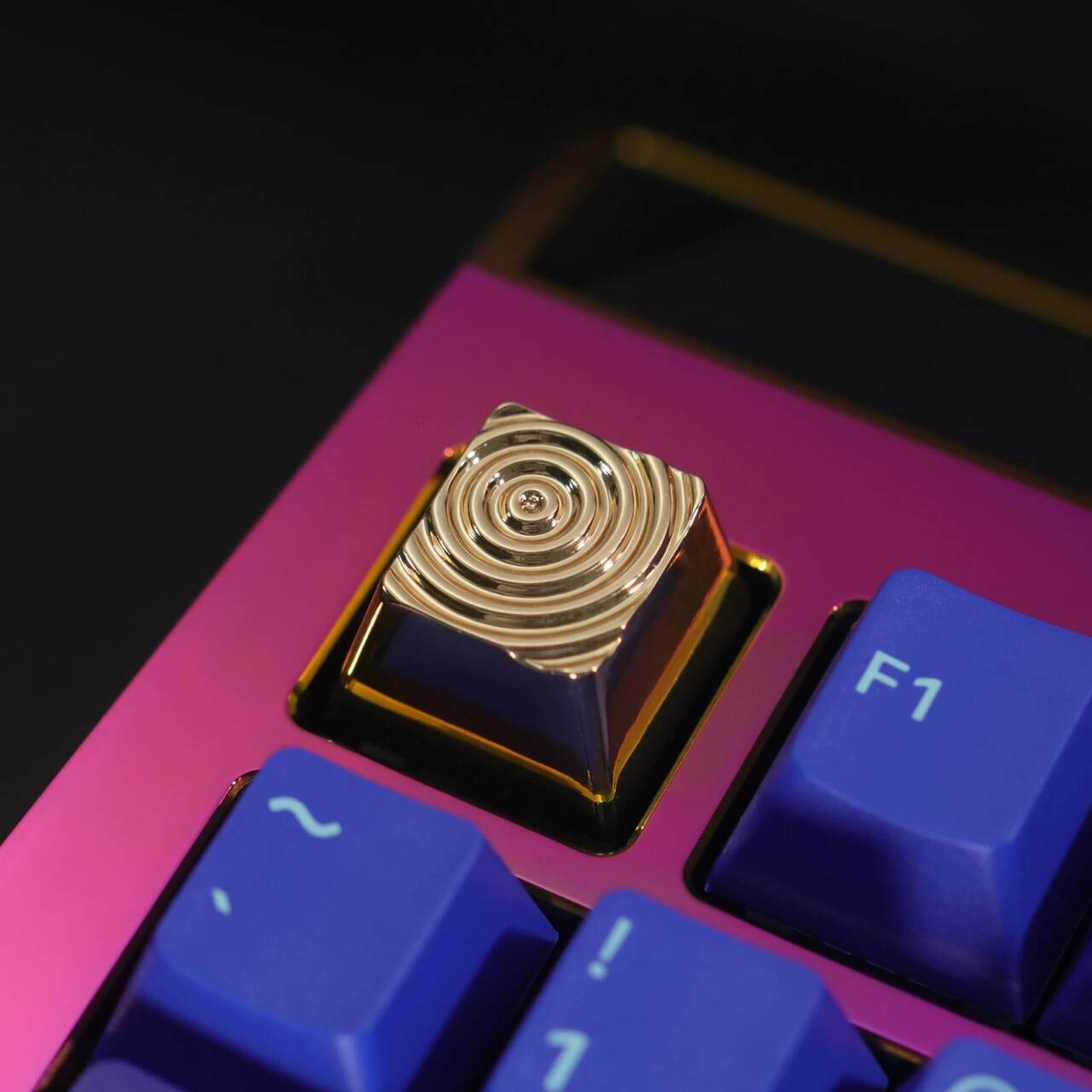 YMDK Matrix Water Droplet Personalized Keycaps Zinc Aluminum Alloy Metal Grain Key Caps Novel Cool for MX Mechanical Keyboard