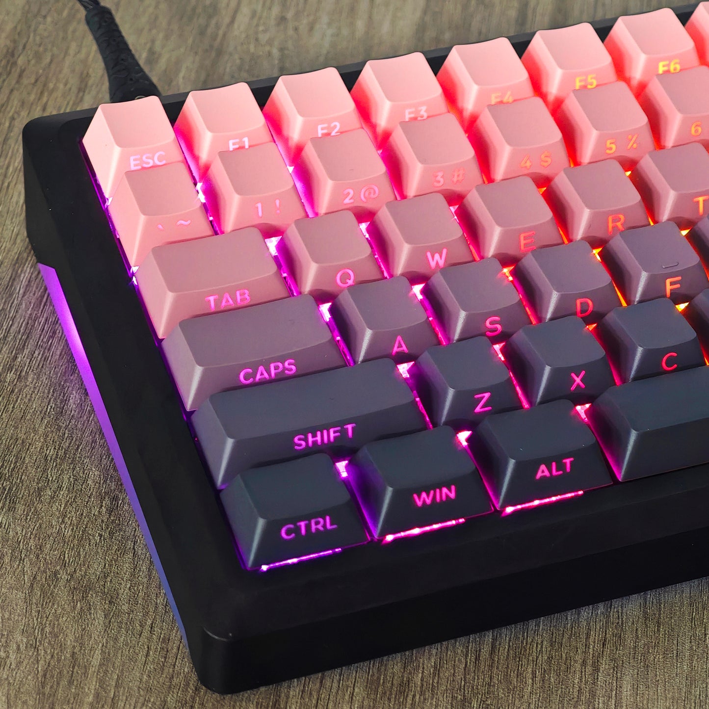 YMDK Gradient Series 133 Keys Cherry Profile PBT Double Shot Side-lit Shine Through Backlit For MX Mechanical Keyboard