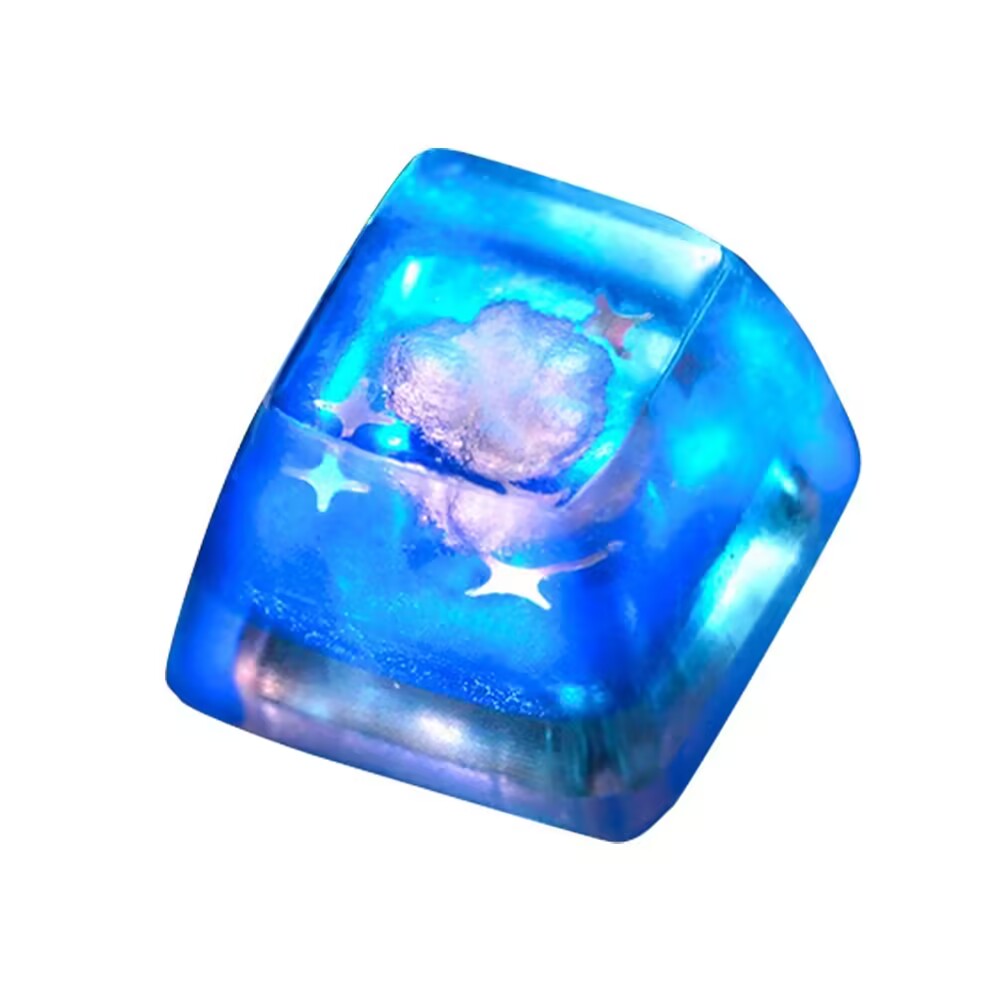 YMDK Sky Light-transmitting Personality Keycaps Clouds Stars Sunrise Sunset Keycap Cute Novel Handmade Creative key Caps for MX Mechanical Keyboard