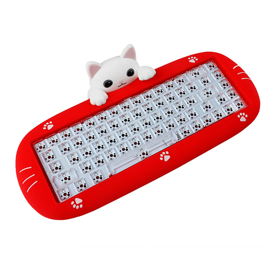 YMDK Meow68 keyboard Cat Custom Triple-Mode RGB Hot Swappable meow 68 Mechanical Keyboard Barebone(Support Macro Programmable Bluetooth&Wired&2.4G)