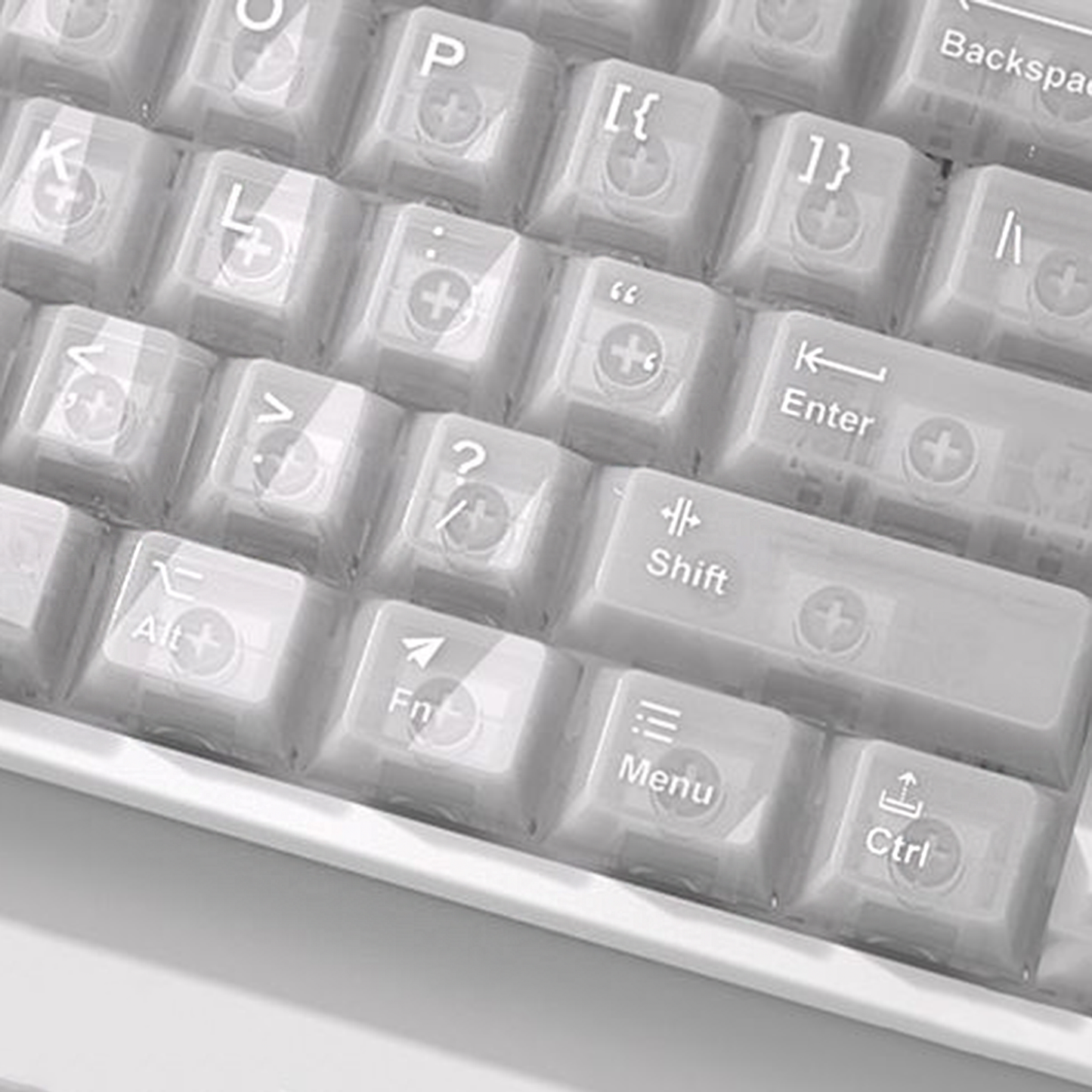 YMDK PBT+PC Transparent Keycaps Cherry Profile Shine Through Top Print Dye Sublimation Keycap for MX 61/64/68/84/87/100/104/108 MX Mechanical Keyboard