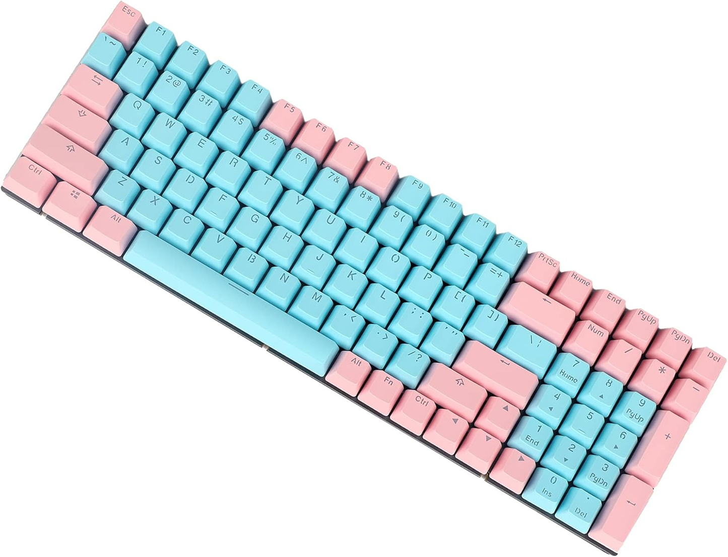 Carbon Miami PBT Double Shot Cherry Profile ANSI Backlit Keycaps for MX Mechanical Keyboard Melody 96 KBD75 68 61 87 104 Keychron(Only Keycap) (Carbon)