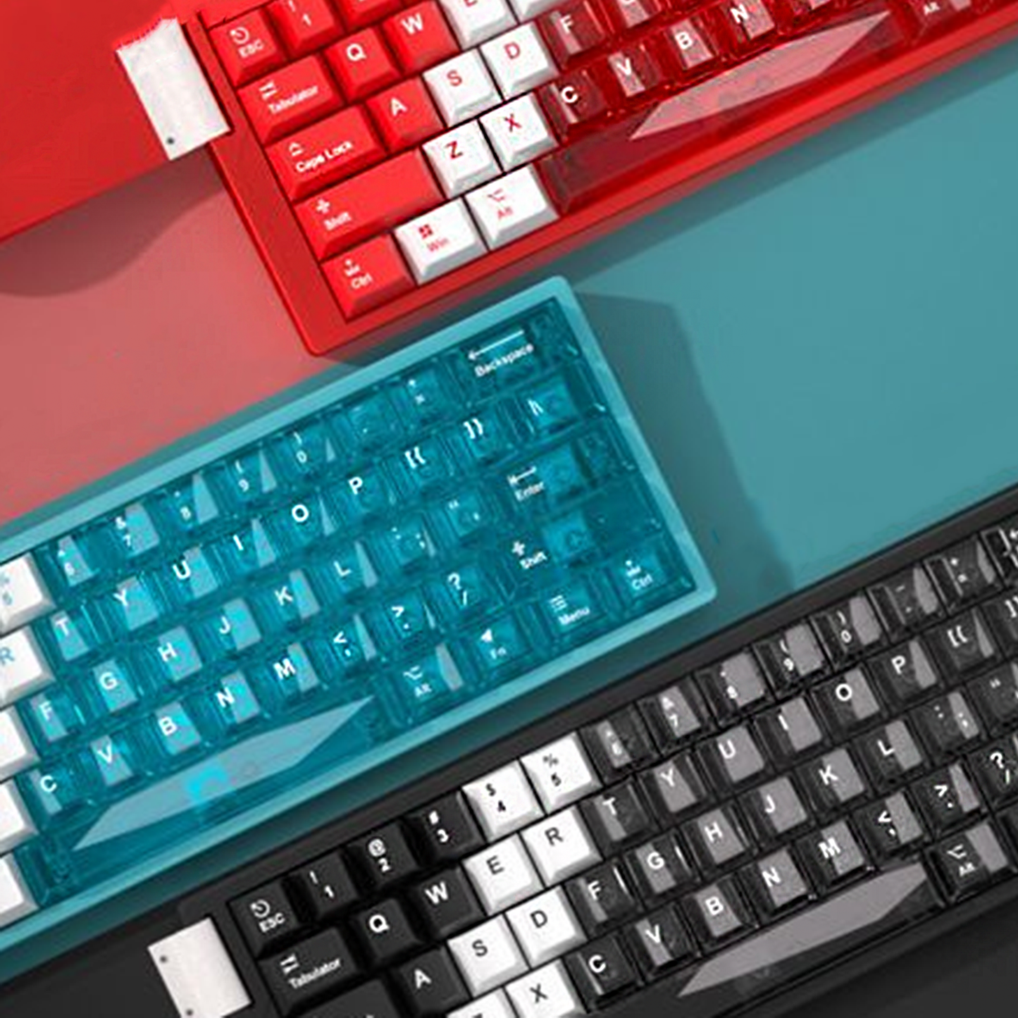 YMDK PBT+PC Transparent Keycaps Cherry Profile Shine Through Top Print Dye Sublimation Keycap for MX 61/64/68/84/87/100/104/108 MX Mechanical Keyboard
