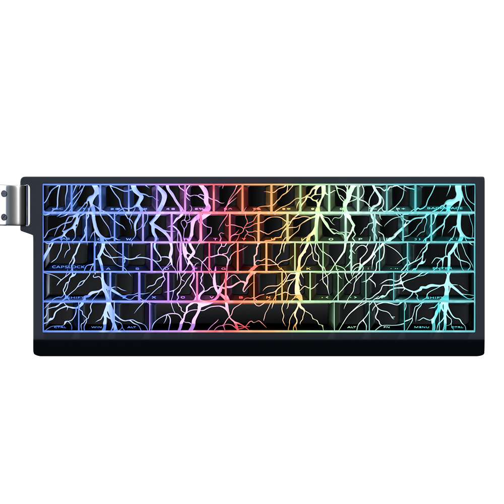 YMDK Lightning 140 Key Keycaps Side-lit PBT+PC Cherry Profile Five-sided Dye Sub Shine Through Custom Keycap for MX Mechanical Keyboard 61/64/68/84/87/100/104/108 Layout