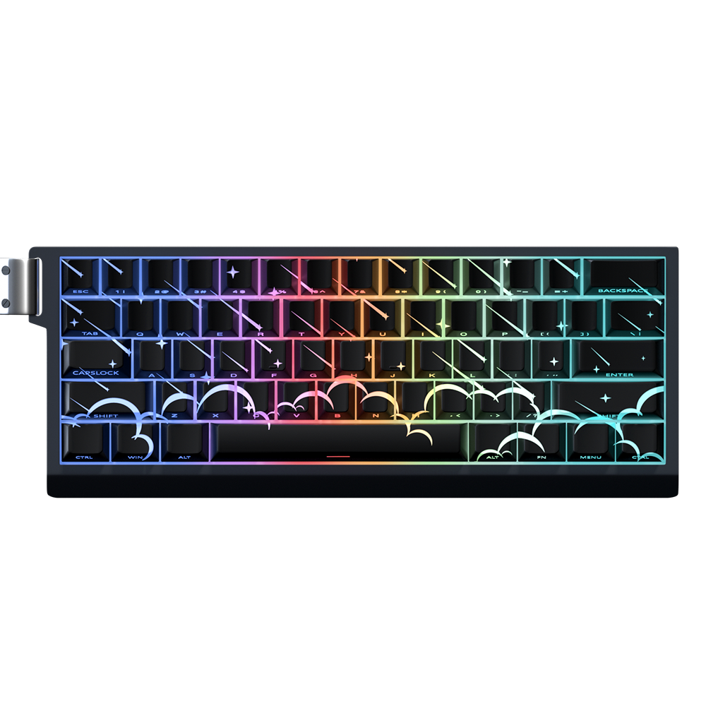 YMDK Lightning 140 Key Keycaps Side-lit PBT+PC Cherry Profile Five-sided Dye Sub Shine Through Custom Keycap for MX Mechanical Keyboard 61/64/68/84/87/100/104/108 Layout