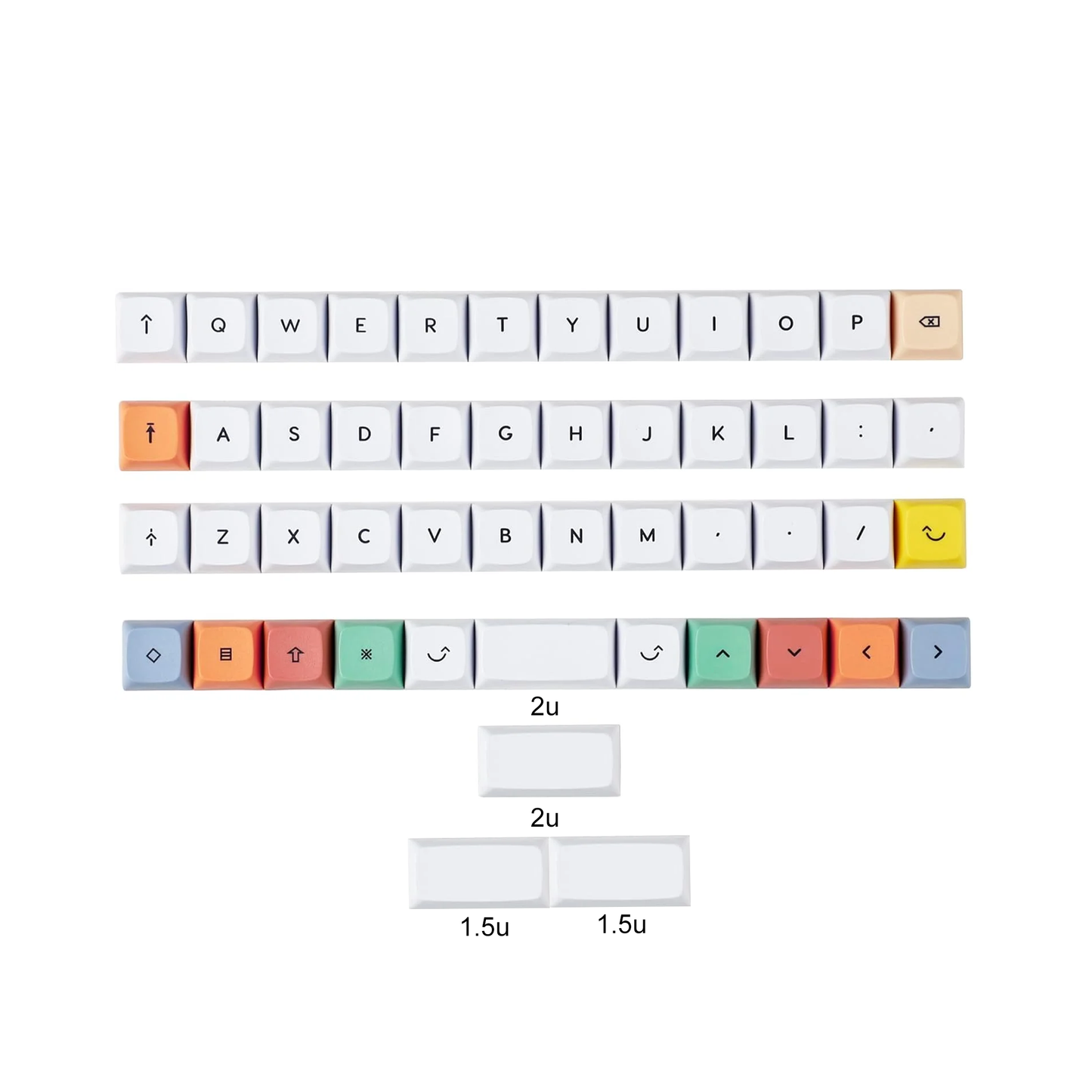YMDK Colorful theme Dye-Sub Top print Blank XDA Keycap 1.7mm PBT For MX Switches 40% ID75 Split36 Split46 Keyboard Planck YMD40v2 Niu40