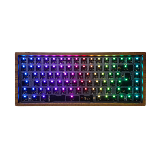YMD75% YMD84 Walnut Wood RGB Mechanical Keyboard Kit(ANSI or ISO Layout North Facing VIA VIAL Fully Programmable)