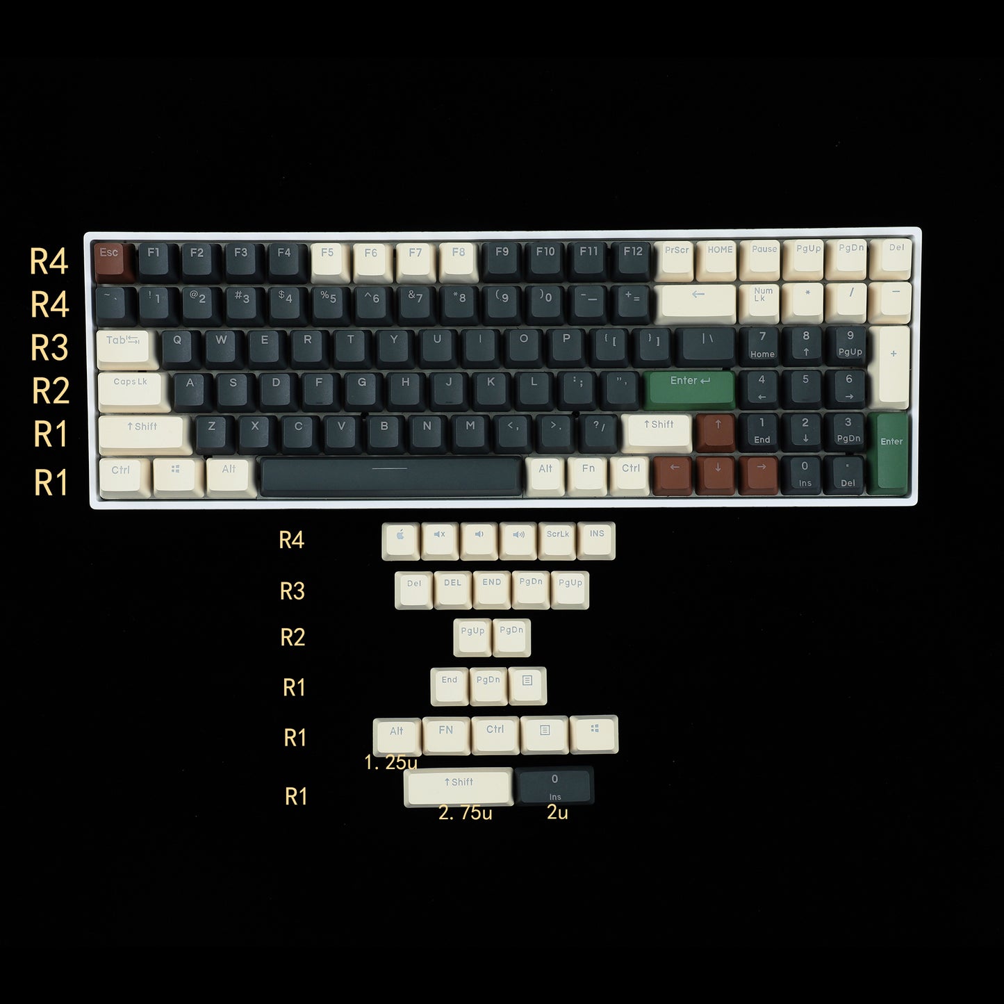 Wholesale Keycaps——YMDK OEM Profile 122 Top Backlit Keycap(20 pcs)