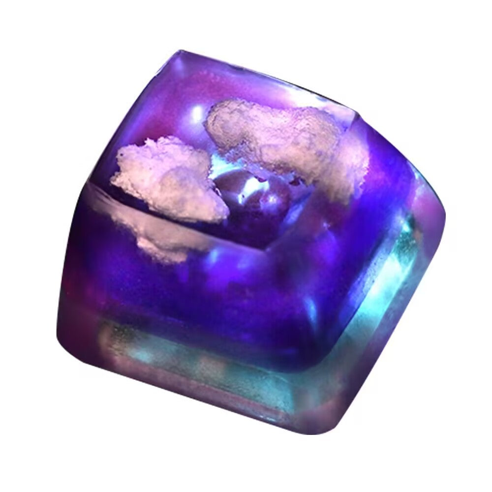 YMDK Sky Light-transmitting Personality Keycaps Clouds Stars Sunrise Sunset Keycap Cute Novel Handmade Creative key Caps for MX Mechanical Keyboard
