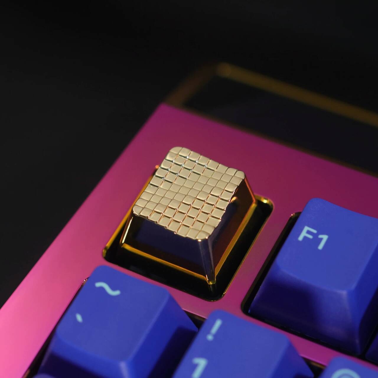 YMDK Matrix Water Droplet Personalized Keycaps Zinc Aluminum Alloy Metal Grain Key Caps Novel Cool for MX Mechanical Keyboard
